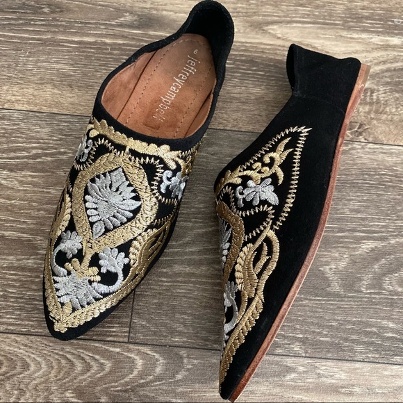 JEFFREY CAMPBELL Black Embroidered Shoes Vijay 6 - Picture 8 of 9